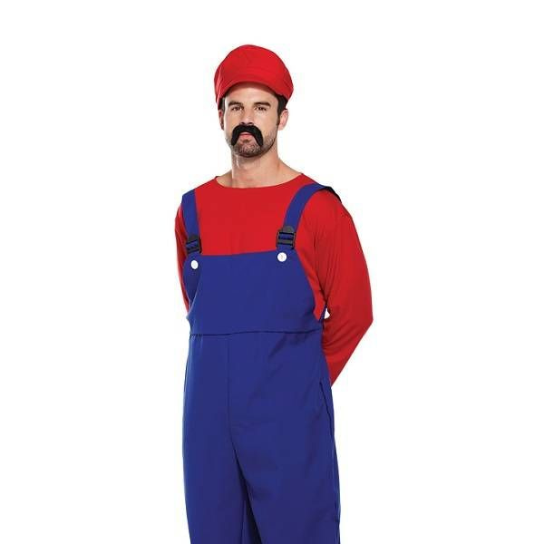 HENBRANDTVOLWASSENEN HEREN 3-Delig Super Mario Bros "MARIO" kostuum | Rode Mario Tuinbroek, Shirt Pet | Carnavalskleding | Verkleedkleding | Man | Maat: ONE SIZE FITTS - 𝕍𝕖𝕣𝕜𝕠𝕠𝕡