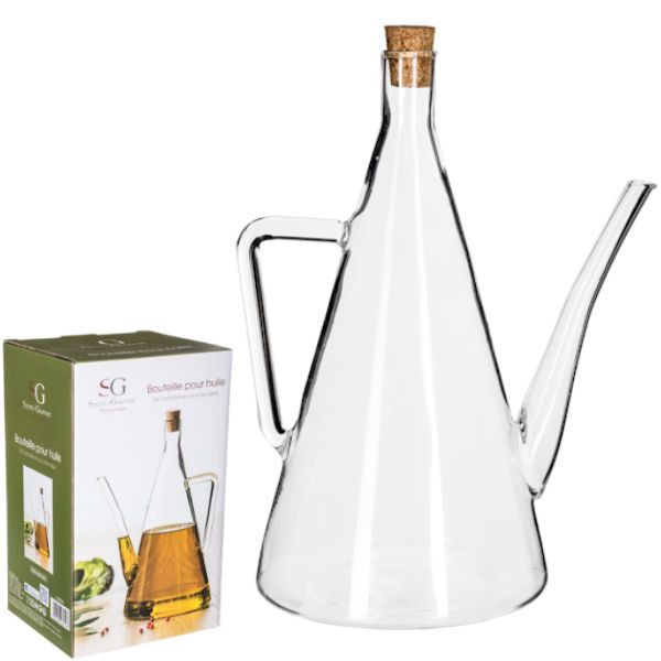 radium Bevriezen bijtend DECOPATENTDecopatent® Olie of Azijn fles glas - Met Schenktuit - Handvat -  Kurk - Glazen Azijnfles of Oliefles - Oil & Vinegar - 14x14x19.5 -  𝕍𝕖𝕣𝕜𝕠𝕠𝕡 ✪ 𝕔𝕠𝕞