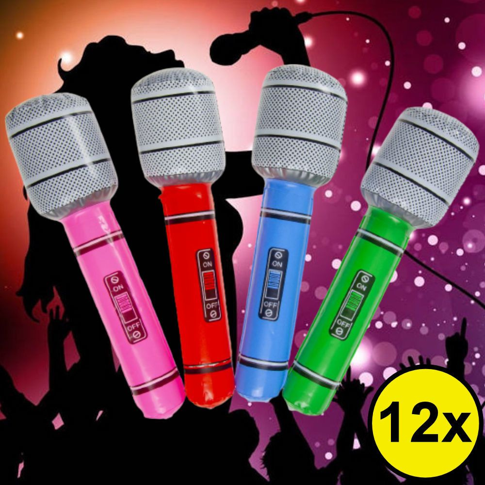 DECOPATENTDecopatent® Uitdeelcadeaus STUKS Mix kleuren Opblaasbare Microfoon - Speelgoed Traktatie Uitdeelcadeautjes voor kinderen - 𝕍𝕖𝕣𝕜𝕠𝕠𝕡 ✪ 𝕔𝕠𝕞