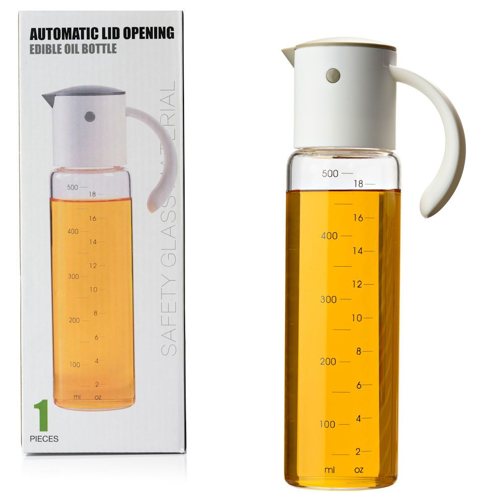 Posters Hassy Alternatief voorstel DECOPATENTOliefles met Automatische schenktuit - Oliekan Glas - Olie  dispenser fles voor olijfolie - Navulbaar - 500 ML - Grijs - 𝕍𝕖𝕣𝕜𝕠𝕠𝕡  ✪ 𝕔𝕠𝕞