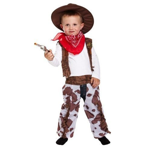 HENBRANDTPEUTERS 4-delig Cowboy Kostuum, Bestaande uit Hoed, Mond/nek doek, Overhemd en Riem Wild West Cowboy | Kleur: Rood / / Bruin | Carnavalskleding | Verkleedkleding | Jongens | Maat: van 3 jaar - 𝕍𝕖𝕣𝕜𝕠𝕠𝕡 ✪ 𝕔𝕠𝕞