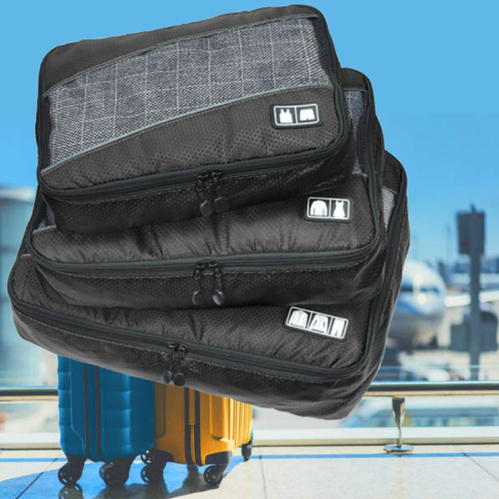 Wegversperring boeket Beukende DECOPATENTPacking Cubes 3 Delige reis Set - Koffer organizer - Handbagage  inpak Organizers voor Kleding - Ondergoed - Schoenen – Compression Cubes  opberg tassen - kofferorganiser - Kleur ZWART - Decopatent® -  𝕍𝕖𝕣𝕜𝕠𝕠𝕡 ✪ 𝕔𝕠𝕞