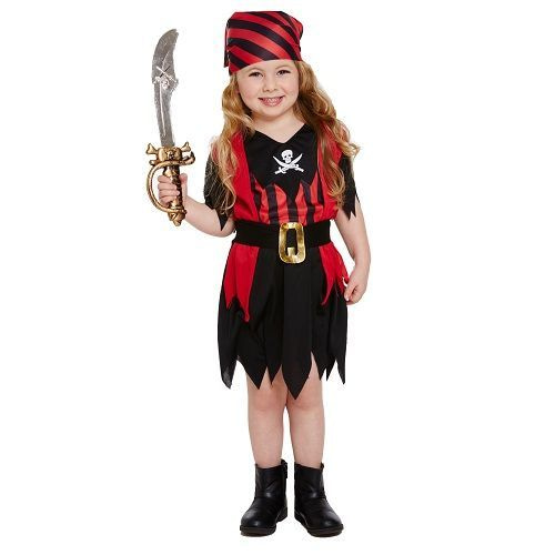 neef Amerika Wolk HENBRANDT3-Delig stoer Piraten jurkje voor Meisjes - Piraten Jurkje riem en  Bandana - Carnavalskleding - Verkleedkleding Piraat - ONE SIZE -  𝕍𝕖𝕣𝕜𝕠𝕠𝕡 ✪ 𝕔𝕠𝕞