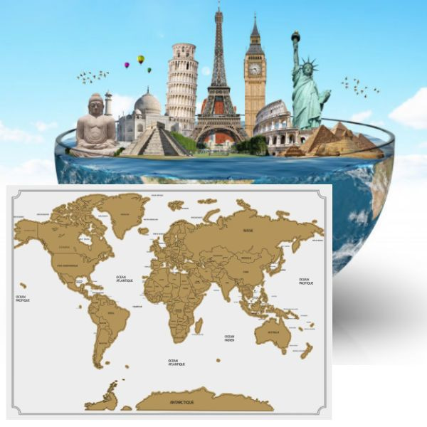 Ontkennen Leesbaarheid academisch DECOPATENTDecopatent® Kras wereldkaart XL Deluxe - Scratch map wereldkaart  - Muur Scratchmap - Scratch art wereld kaart - 82 x 59 Cm - Wit -  𝕍𝕖𝕣𝕜𝕠𝕠𝕡 ✪ 𝕔𝕠𝕞