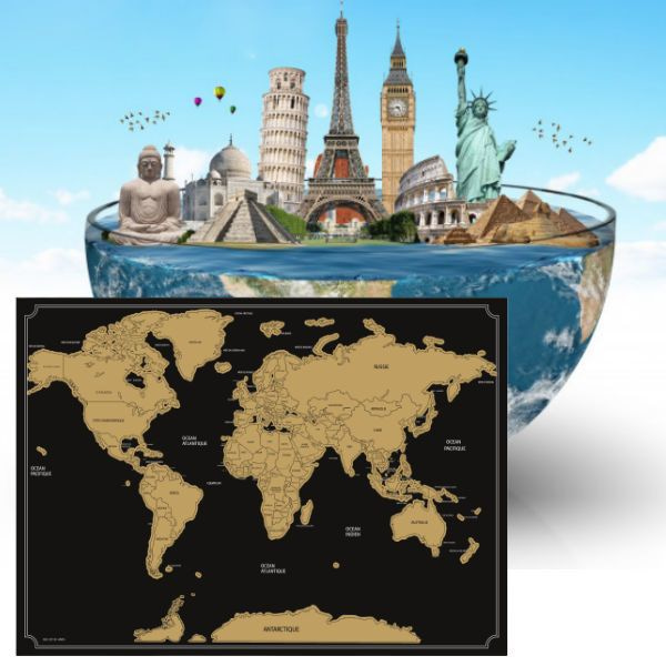 Eigen Leeuw vingerafdruk DECOPATENTDecopatent® Kras wereldkaart XL Deluxe - Scratch map wereldkaart  - Muur Scratchmap - Scratch art wereld kaart - 82 x 59 Cm - Zwart -  𝕍𝕖𝕣𝕜𝕠𝕠𝕡 ✪ 𝕔𝕠𝕞