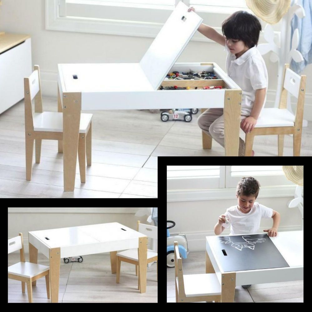 medley incident Supplement DECOPATENTKindertafel met stoeltjes van hout - 1 tafel en 2 stoelen voor  kinderen - Met veel opbergruimte - Kleurtafel / speeltafel / knutseltafel /  tekentafel / krijt tafel / zitgroep set - Decopatent® - 𝕍𝕖𝕣𝕜𝕠𝕠𝕡 ✪  𝕔𝕠𝕞