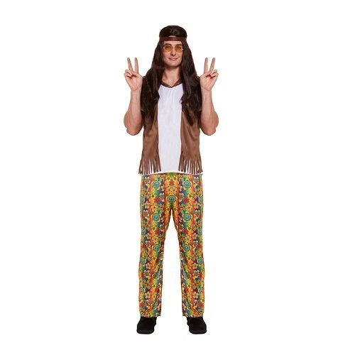 Collega Correspondentie Zwijgend HENBRANDTVOLWASSENEN HEREN 3-Delig Hippie Flower Power bestaande uit:  Bruine Bandana, Shirt met Overhemd en Broek | HIPPIE Kostuum | Hippie|  Carnavalskleding | Verkleedkleding | Man | Maat: ONE SIZE FITTS ALL -  𝕍𝕖𝕣𝕜𝕠𝕠𝕡 ✪ 𝕔𝕠𝕞