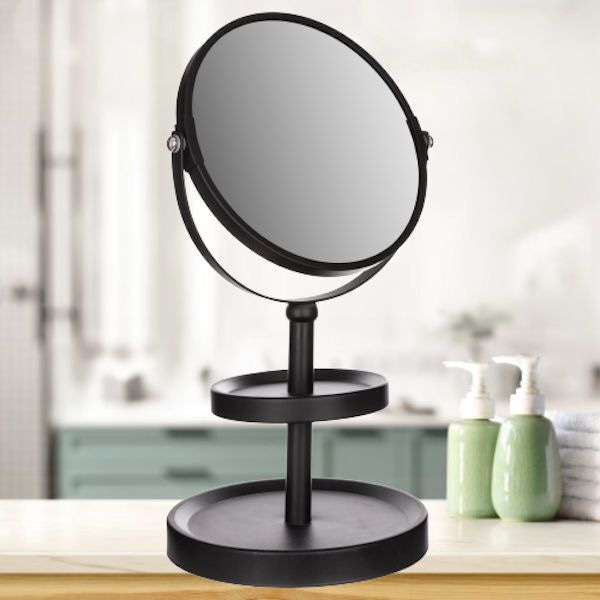 het einde strelen Verlichting DECOPATENTDecopatent® - Staande 360° Makeup Spiegel - Scheerspiegel -  Badkamerspiegel - Glas Spiegel & Achterzijde 3x Vergrotend - Zwart -  𝕍𝕖𝕣𝕜𝕠𝕠𝕡 ✪ 𝕔𝕠𝕞